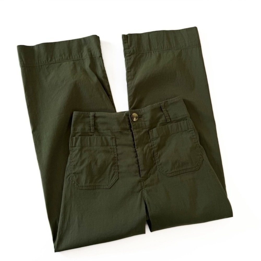 Anthropologie Maeve Pants Womens 26 The Colette Green Wide Leg Crop - Picture 4 of 10